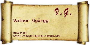 Valner György névjegykártya